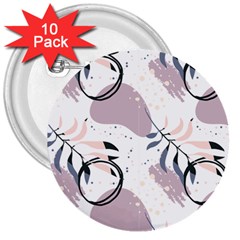 Tropical Floral Pattern 3  Buttons (10 Pack)  by designsbymallika