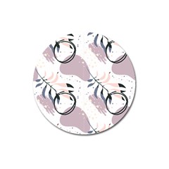 Tropical Floral Pattern Magnet 3  (round) by designsbymallika