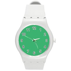 Color Medium Sea Green Round Plastic Sport Watch (m)