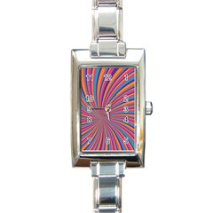 Psychedelic Groovy Pattern 2 Rectangle Italian Charm Watch by designsbymallika