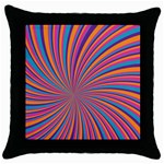 Psychedelic Groovy Pattern 2 Throw Pillow Case (Black) Front