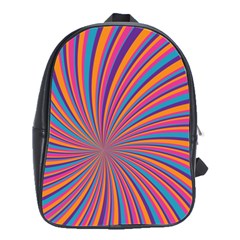 Psychedelic Groovy Pattern 2 School Bag (large) by designsbymallika
