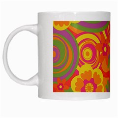 Geometric Floral Pattern White Mugs by designsbymallika