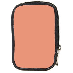 Color Dark Salmon Compact Camera Leather Case by Kultjers