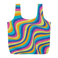 Psychedelic Groocy Pattern Full Print Recycle Bag (l) by designsbymallika
