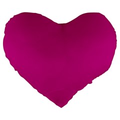 Color Medium Violet Red Large 19  Premium Flano Heart Shape Cushions by Kultjers