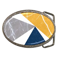 Abstrait Triangles Jaune/bleu/gris Belt Buckles by kcreatif