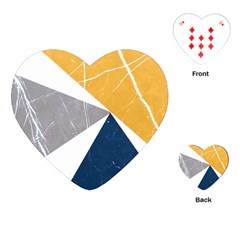 Abstrait Triangles Jaune/bleu/gris Playing Cards Single Design (heart) by kcreatif