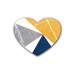 Abstrait Triangles Jaune/bleu/gris Heart Coaster (4 Pack) 