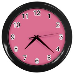 Color Pale Violet Red Wall Clock (Black)