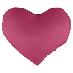 Color Pale Violet Red Large 19  Premium Flano Heart Shape Cushions