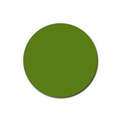 Color Olive Drab Rubber Round Coaster (4 Pack) 