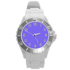 Color Medium Slate Blue Round Plastic Sport Watch (l) by Kultjers