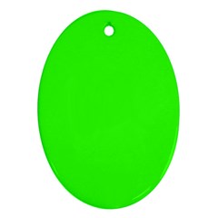 Color Neon Green Oval Ornament (two Sides)