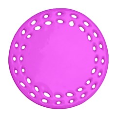 Color Ultra Pink Round Filigree Ornament (two Sides)