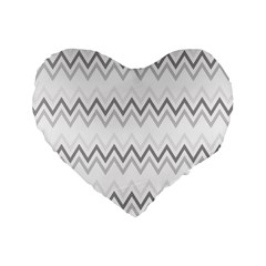 Chevrons Gris/blanc Standard 16  Premium Heart Shape Cushions by kcreatif