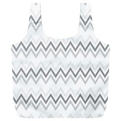 Chevrons Gris/blanc Full Print Recycle Bag (xxxl) by kcreatif