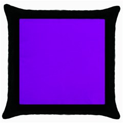 Color Electric Violet Throw Pillow Case (black) by Kultjers