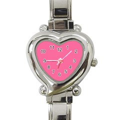 Color French Pink Heart Italian Charm Watch by Kultjers