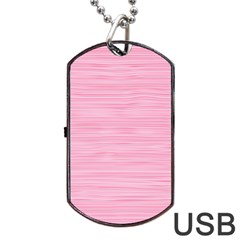 Pink Knitted Pattern Dog Tag Usb Flash (one Side) by goljakoff