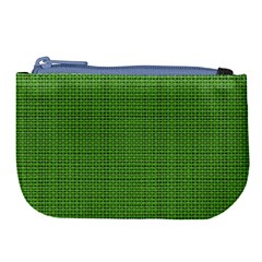 Green Knitted Pattern Large Coin Purse by goljakoff