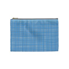 Blue knitted pattern Cosmetic Bag (Medium)