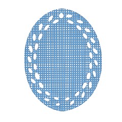 Blue Knitted Pattern Oval Filigree Ornament (two Sides) by goljakoff