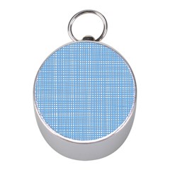 Blue Knitted Pattern Mini Silver Compasses by goljakoff