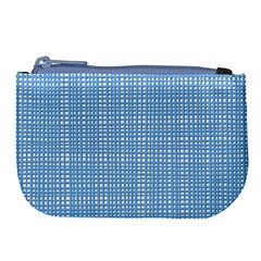 Blue Knitted Pattern Large Coin Purse