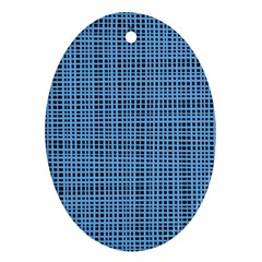 Blue Knitted Pattern Ornament (oval) by goljakoff