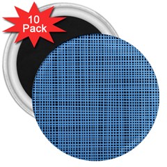 Blue Knitted Pattern 3  Magnets (10 Pack)  by goljakoff