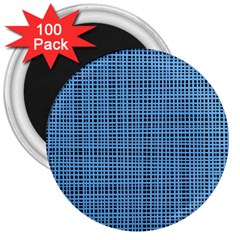 Blue Knitted Pattern 3  Magnets (100 Pack) by goljakoff