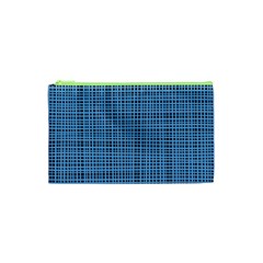 Blue Knitted Pattern Cosmetic Bag (xs) by goljakoff