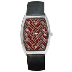 Zig Zag Knitted Pattern Barrel Style Metal Watch by goljakoff