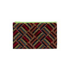 Zig Zag Knitted Pattern Cosmetic Bag (xs) by goljakoff
