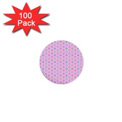 Hexagonal Pattern Unidirectional 1  Mini Buttons (100 Pack) 