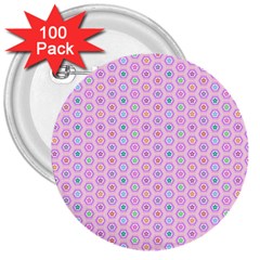 Hexagonal Pattern Unidirectional 3  Buttons (100 Pack) 