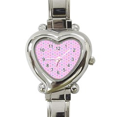 Hexagonal Pattern Unidirectional Heart Italian Charm Watch