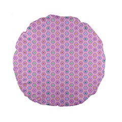 Hexagonal Pattern Unidirectional Standard 15  Premium Flano Round Cushions