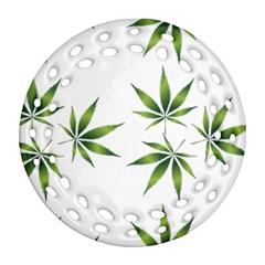 Cannabis Curative Cut Out Drug Ornament (round Filigree)