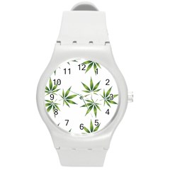 Cannabis Curative Cut Out Drug Round Plastic Sport Watch (m) by Dutashop