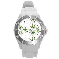 Cannabis Curative Cut Out Drug Round Plastic Sport Watch (l) by Dutashop