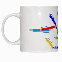 Pen Pencil Color Write Tool White Mugs