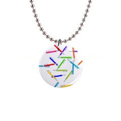 Pen Pencil Color Write Tool 1  Button Necklace