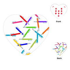 Pen Pencil Color Write Tool Playing Cards Single Design (heart)