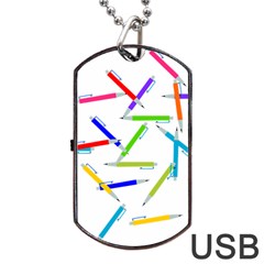 Pen Pencil Color Write Tool Dog Tag Usb Flash (one Side) by Dutashop