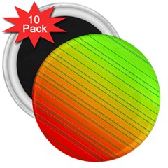 Orange Green Gradient Hunter 3  Magnets (10 Pack) 