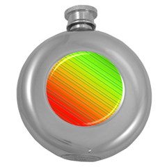 Orange Green Gradient Hunter Round Hip Flask (5 Oz)