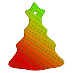 Orange Green Gradient Hunter Christmas Tree Ornament (two Sides)