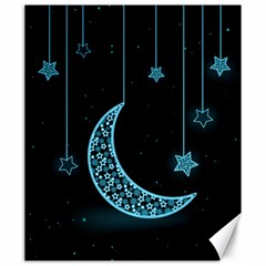 Moon Star Neon Wallpaper Canvas 20  X 24 